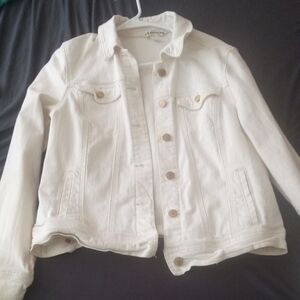 Old Navy White Jean Jacket Classic Denim Style